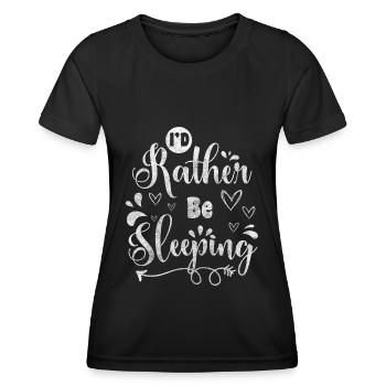 Sleep Late Sleeper Rest Pillow - Women's Functional T-Shirt - black - Front - AI Model Female 172 light (172cm)