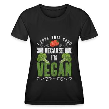 Vegan Veganismus Natur Ethik - Frauen Funktions-T-Shirt - Schwarz - Vorne - AI Model Female 172 light (172cm)
