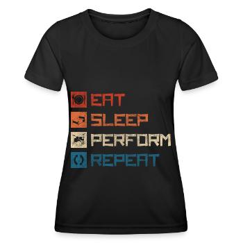 Street Musician Tipping Stage - Women's Functional T-Shirt - black - Front - AI Model Female 172 light (172cm)