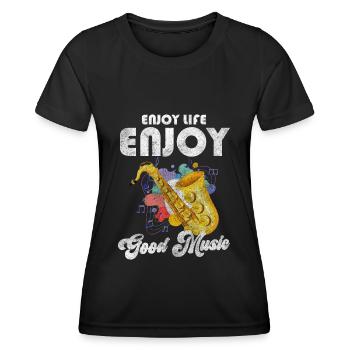 Straßenmusiker Stadtmusikant Kreativ Auftritt - Frauen Funktions-T-Shirt - Schwarz - Vorne - AI Model Female 172 light (172cm)