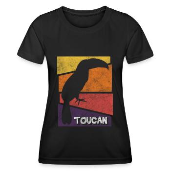 Toucan jungle forêt tropicale rare - T-shirt sport Femme - noir - Devant - AI Model Female 172 light (172cm)