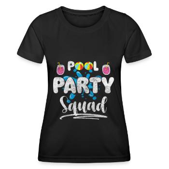 Pool Party Baignade Heure - T-shirt sport Femme - noir - Devant - AI Model Female 172 light (172cm)