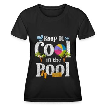 Swimming Pool Tauchen Sommer Badehose - Frauen Funktions-T-Shirt - Schwarz - Vorne - AI Model Female 172 light (172cm)
