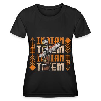 Coiffe en plumes indiennes Tot Aztec - T-shirt sport Femme - noir - Devant - AI Model Female 172 light (172cm)
