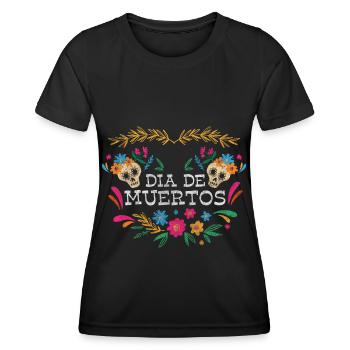 Mexiko Fest Skelett - Frauen Funktions-T-Shirt - Schwarz - Vorne - AI Model Female 172 light (172cm)