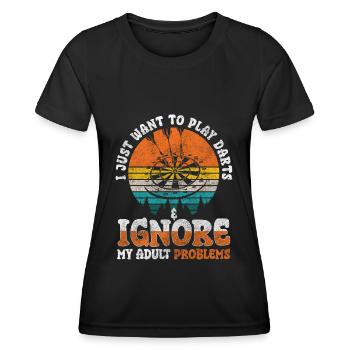 Fléchettes Jeu de fléchettes Fléchettes Hommes - T-shirt sport Femme - noir - Devant - AI Model Female 172 light (172cm)
