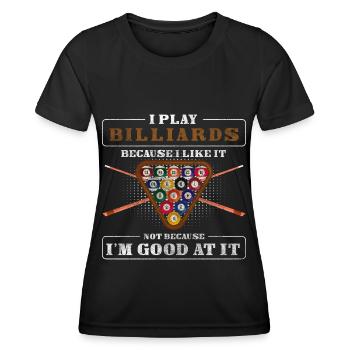 Billiard Hobby Der Meister - Frauen Funktions-T-Shirt - Schwarz - Vorne - AI Model Female 172 light (172cm)