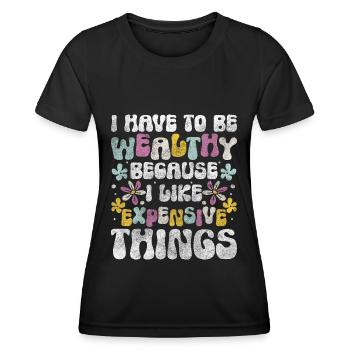 Reichtum Leben Millionär Spirit - Frauen Funktions-T-Shirt - Schwarz - Vorne - AI Model Female 172 light (172cm)