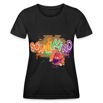 Schulkind Graffiti Einschulung - Frauen Funktions-T-Shirt - Schwarz - Vorne - AI Model Female 172 light (172cm)
