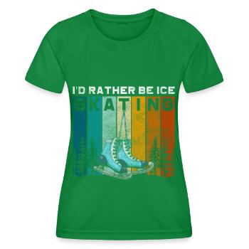 Patins à glace Hobby - T-shirt sport Femme - vert - Devant - AI Model Female 172 dark (172cm)