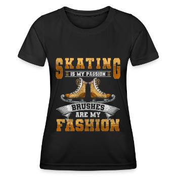Eislaufen Wintersport - Frauen Funktions-T-Shirt - Schwarz - Vorne - AI Model Female 172 light (172cm)