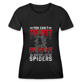 araignée nature tarentule phobie - T-shirt sport Femme - noir - Devant - AI Model Female 172 light (172cm)
