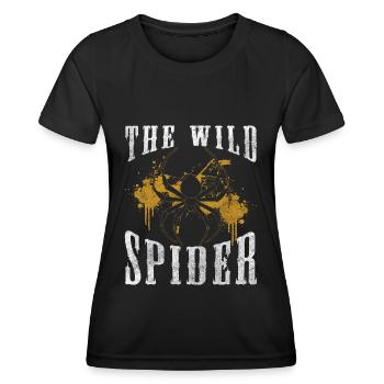 Toile d’araignée, arachnides, poison, peur - T-shirt sport Femme - noir - Devant - AI Model Female 172 light (172cm)