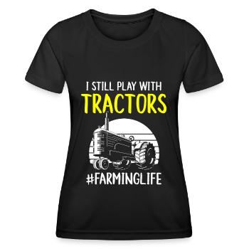Bauer Stall Demonstrieren Protest - Frauen Funktions-T-Shirt - Schwarz - Vorne - AI Model Female 172 light (172cm)