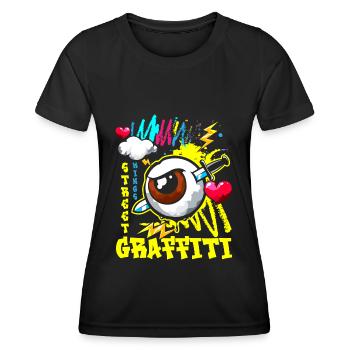 Graffiti Bunt Hip Hop - Frauen Funktions-T-Shirt - Schwarz - Vorne - AI Model Female 172 light (172cm)