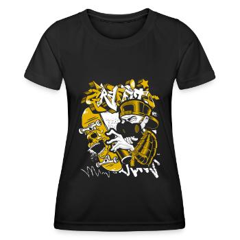 Street Art Train Hip Hop Cool - T-shirt sport Femme - noir - Devant - AI Model Female 172 light (172cm)