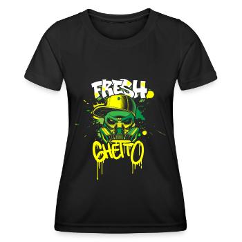 Streetart Zug - Frauen Funktions-T-Shirt - Schwarz - Vorne - AI Model Female 172 light (172cm)