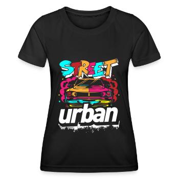 Street Art Train Rap - Women's Functional T-Shirt - black - Front - AI Model Female 172 light (172cm)
