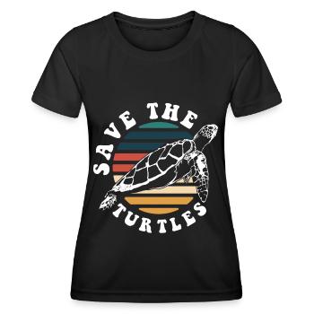 Tortues, Animal de compagnie - T-shirt sport Femme - noir - Devant - AI Model Female 172 light (172cm)