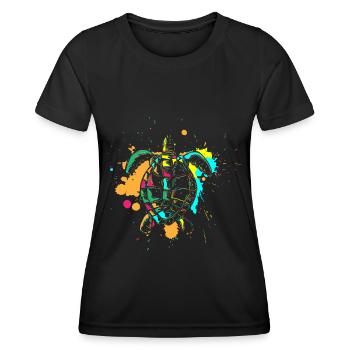 Eau de mer Mignon - T-shirt sport Femme - noir - Devant - AI Model Female 172 light (172cm)