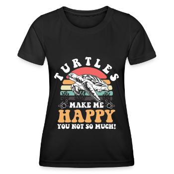 Turtles Reptile Water Cute - Women's Functional T-Shirt - black - Front - AI Model Female 172 light (172cm)