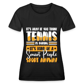 Tennis Tennisarm Aufschlag - Frauen Funktions-T-Shirt - Schwarz - Vorne - AI Model Female 172 light (172cm)