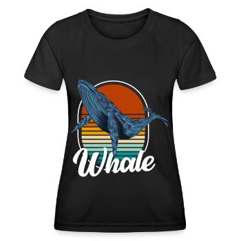 Baleine à bosse de mer Mammifère marin - T-shirt sport Femme - noir - Devant - AI Model Female 172 light (172cm)