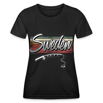 Suède pêche canne à pêche pêche à la ligne - T-shirt sport Femme - noir - Devant - AI Model Female 172 light (172cm)