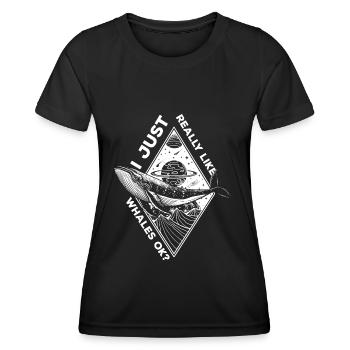 Baleine Océan Créatures de la mer Vacances - T-shirt sport Femme - noir - Devant - AI Model Female 172 light (172cm)