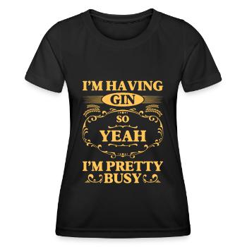 Gin Party Boisson Anniversaire - T-shirt sport Femme - noir - Devant - AI Model Female 172 light (172cm)