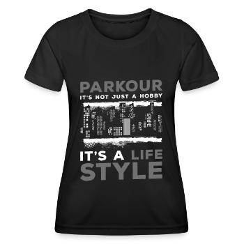 Freerunning Backflip Jump - T-shirt sport Femme - noir - Devant - AI Model Female 172 light (172cm)