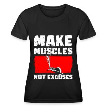 Crosstrainer Fitness Muskelaufbau - Frauen Funktions-T-Shirt - Schwarz - Vorne - AI Model Female 172 light (172cm)