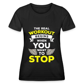 Équipement de sport Cross Fitness - T-shirt sport Femme - noir - Devant - AI Model Female 172 light (172cm)