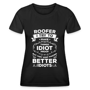 Charpentier Couvreur Leyendecker - T-shirt sport Femme - noir - Devant - AI Model Female 172 light (172cm)