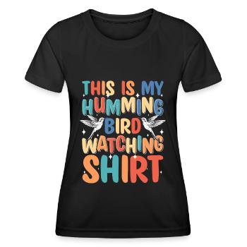 Kolibri Bunt Zauberei Lifestyle - Frauen Funktions-T-Shirt - Schwarz - Vorne - AI Model Female 172 light (172cm)