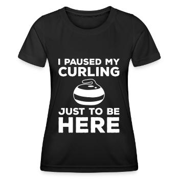 Curler Eis Wischer Schnee - Frauen Funktions-T-Shirt - Schwarz - Vorne - AI Model Female 172 light (172cm)