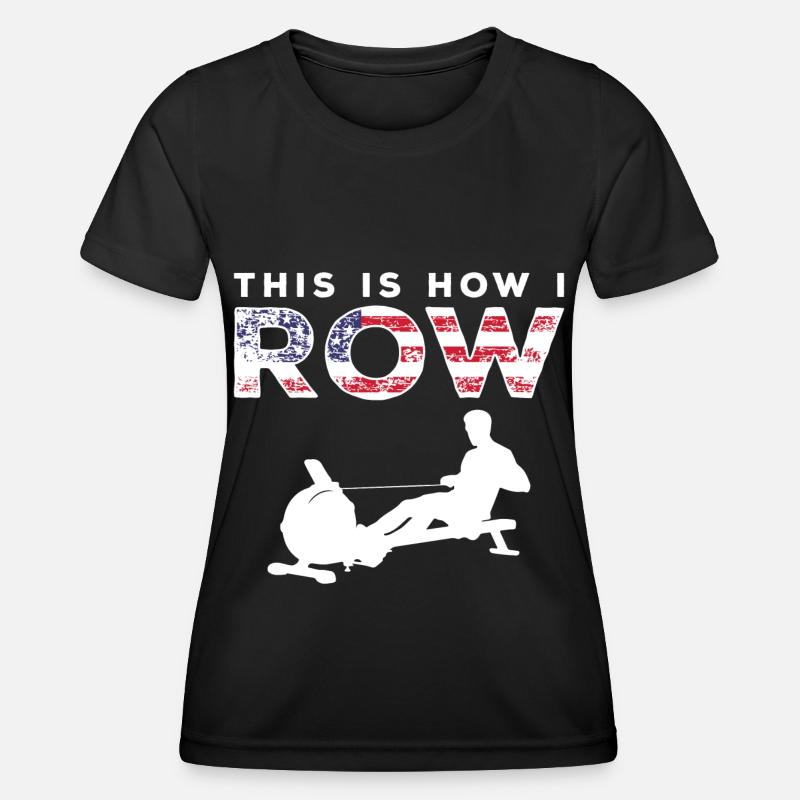 Rowing Machine Rower - Women's Functional T-Shirt - black