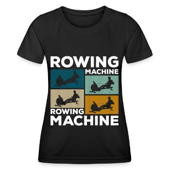 Rudergerät Sport Ausdauer Rudertraining - Frauen Funktions-T-Shirt - Schwarz - Vorne - AI Model Female 172 light (172cm)