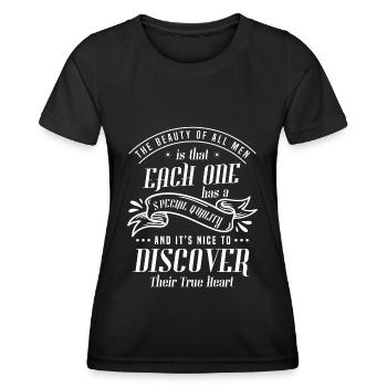 Mann Vorbild Bartträger Geschenk - Frauen Funktions-T-Shirt - Schwarz - Vorne - AI Model Female 172 light (172cm)