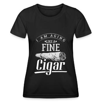 Smokers Hobby Smoke Enjoyment - Women's Functional T-Shirt - black - Front - AI Model Female 172 light (172cm)