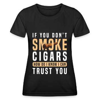 Fumeur de cigares Cuba connaisseur - T-shirt sport Femme - noir - Devant - AI Model Female 172 light (172cm)