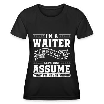 Bedienung Bar Gastronomie Cocktail - Frauen Funktions-T-Shirt - Schwarz - Vorne - AI Model Female 172 light (172cm)