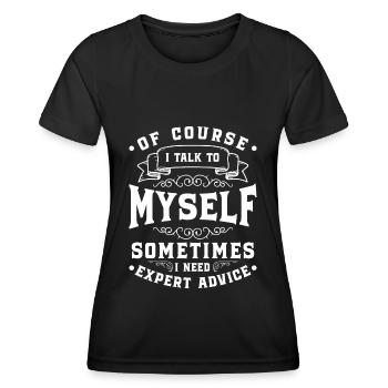 Métier de serveur Tablier de gastronomie - T-shirt sport Femme - noir - Devant - AI Model Female 172 light (172cm)