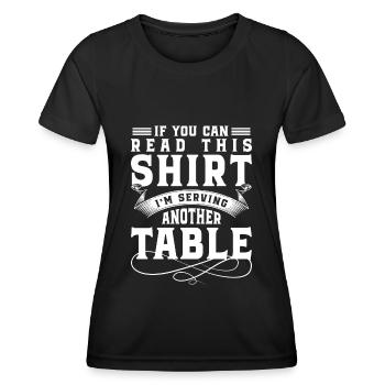 Waitress Bar Tipping Apron - Women's Functional T-Shirt - black - Front - AI Model Female 172 light (172cm)
