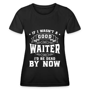 Bedienung Kneipe Essen Drink - Frauen Funktions-T-Shirt - Schwarz - Vorne - AI Model Female 172 light (172cm)