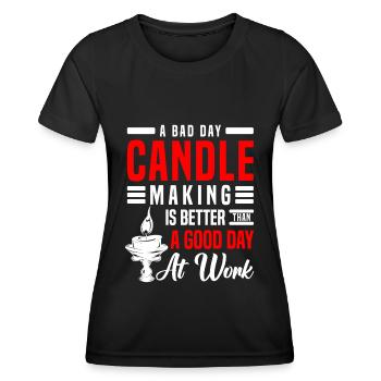 Kerze Wärme Liebe - Frauen Funktions-T-Shirt - Schwarz - Vorne - AI Model Female 172 light (172cm)