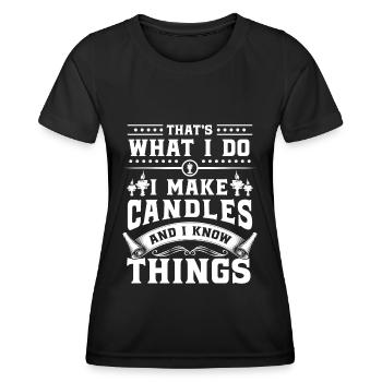 Candle Wax Figure Winter - Women's Functional T-Shirt - black - Front - AI Model Female 172 light (172cm)