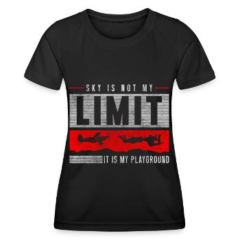 Skydiving Jump Sky Skydiving - Women's Functional T-Shirt - black - Front - AI Model Female 172 light (172cm)