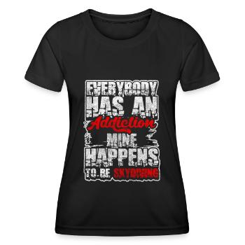 Skydiving Sky Altitude Pilot - Women's Functional T-Shirt - black - Front - AI Model Female 172 light (172cm)