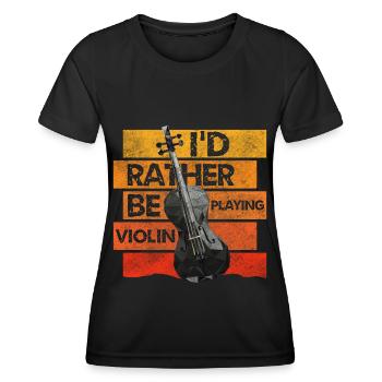 Violinenspieler Klassische Musik Spieler Sinfonie - Frauen Funktions-T-Shirt - Schwarz - Vorne - AI Model Female 172 light (172cm)